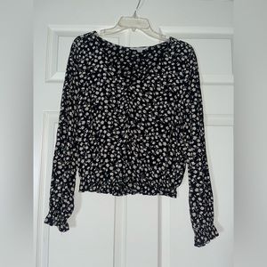 floral v neck american eagle blouse